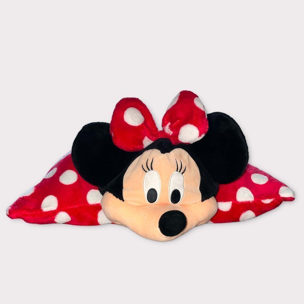 Disney Minnie Mouse pillow pal soft plush red white polka dots